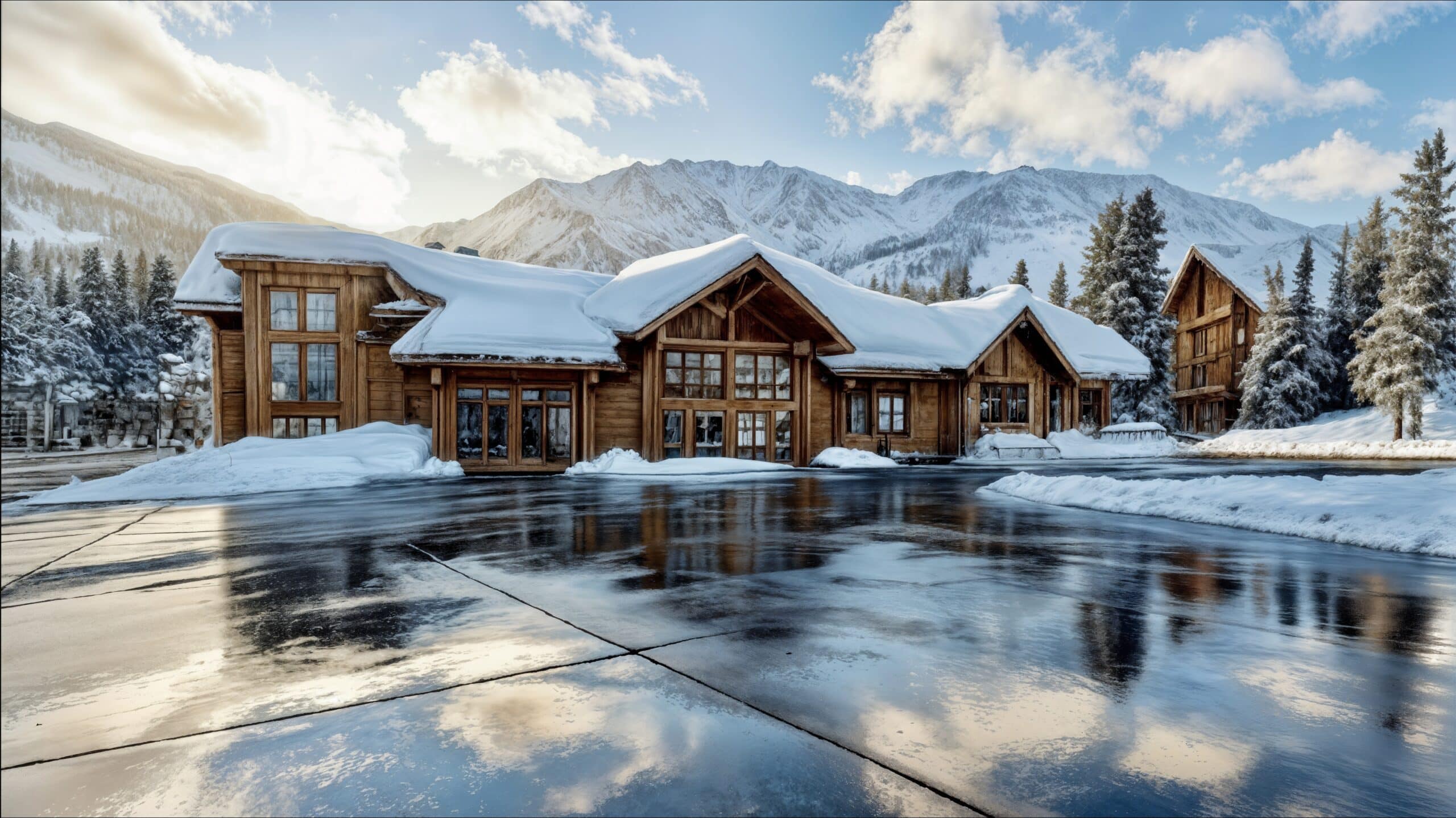 This is a Hydronic Heated Driveway installed by Springs Concrete. This heated driveway is located in Colorado, USA. Springs Concrete installs electric and hydronic heaeted driveway systems in Colorado.