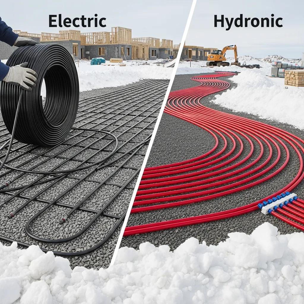 Comparison of electric and hydronic heated driveway systems in snowy Colorado
